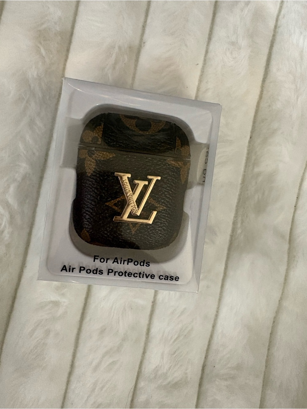 & Other Stories Brown and Gold Monogram AirPods Case
